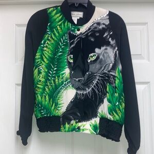 Vintage Diane Gilman 100% Silk Jacket With  Sequins. Size M